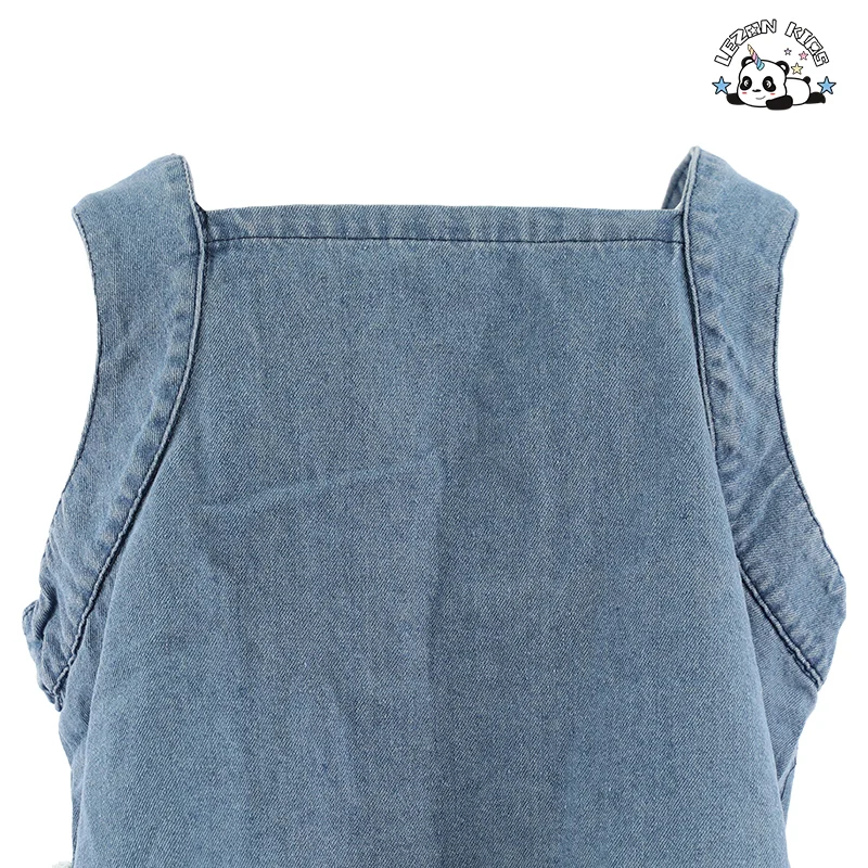 LEZONKIDS - Conjuntos de Roupas de Verão para Meninas Pequenas de Denim Casual com Flores Impressas Personalizadas de Alta Qualidade por Atacado